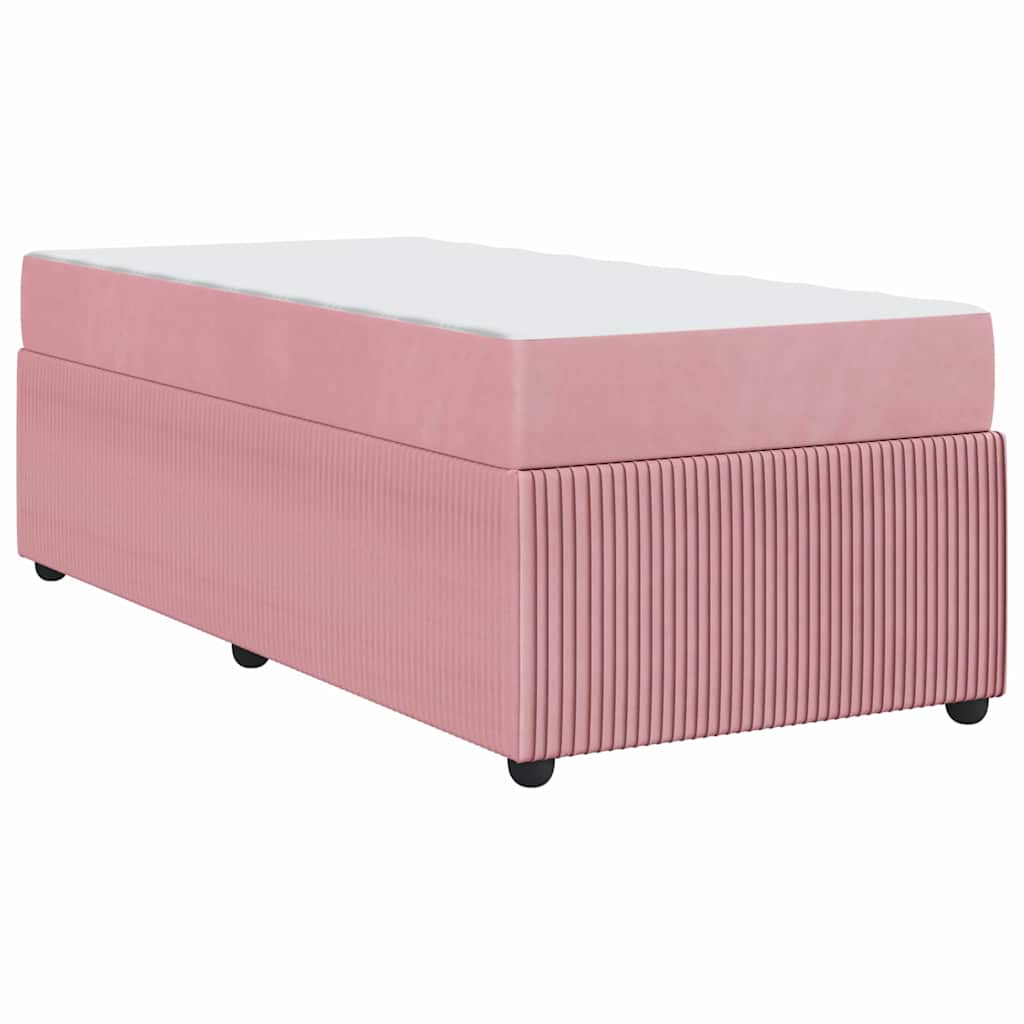 Struttura letto con materasso Rosa 100 x 200 cm Velluto