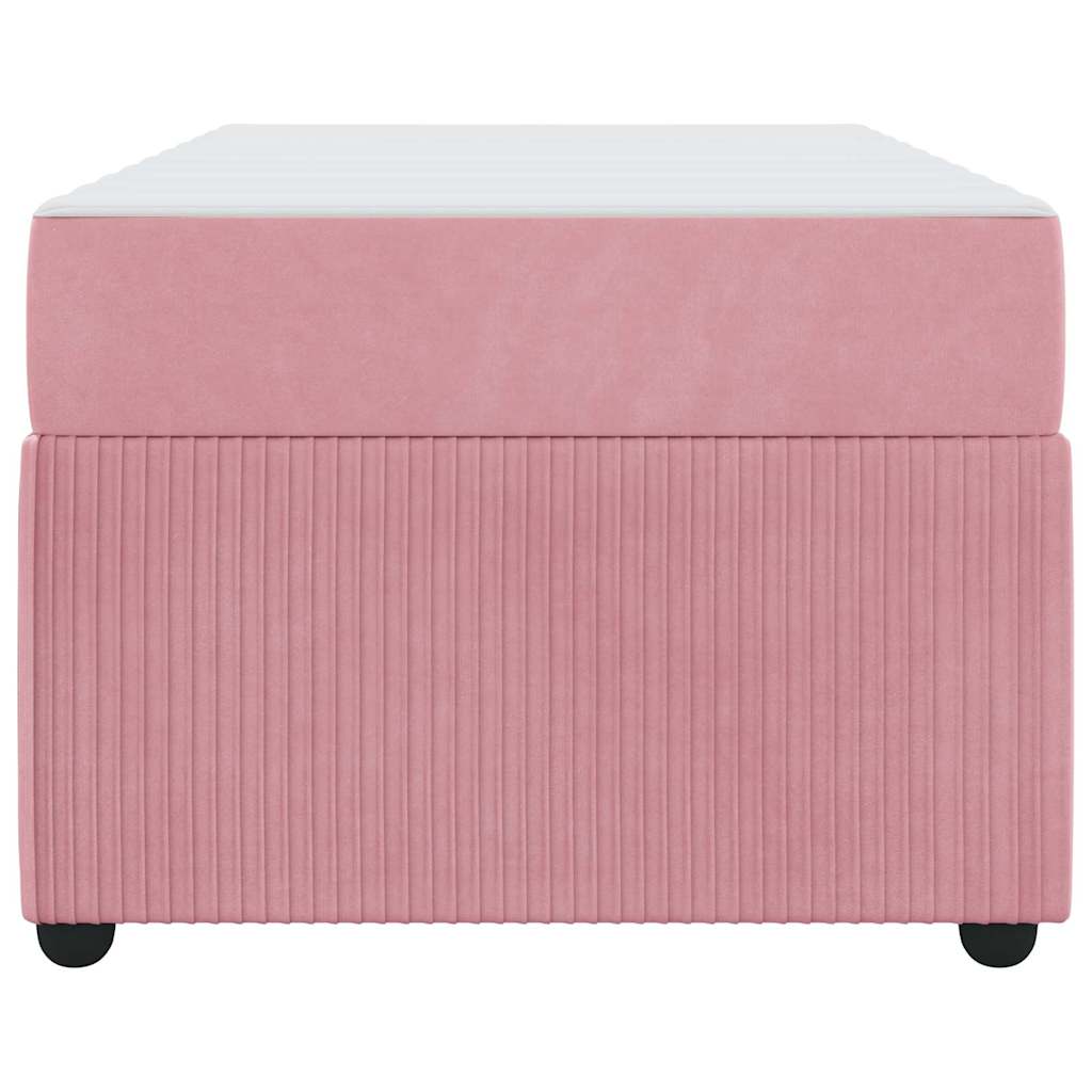 Struttura letto con materasso Rosa 100 x 200 cm Velluto