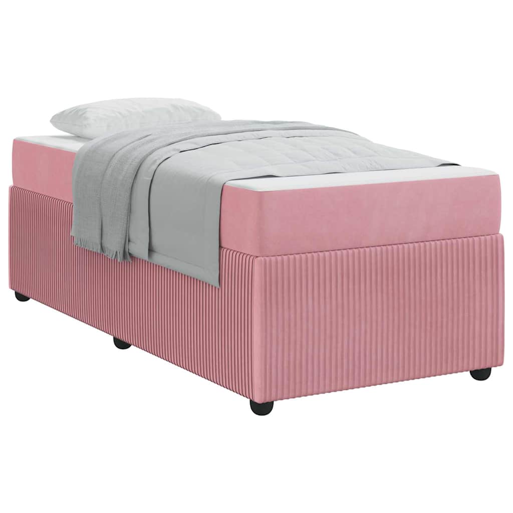 Struttura letto con materasso Rosa 100 x 200 cm Velluto