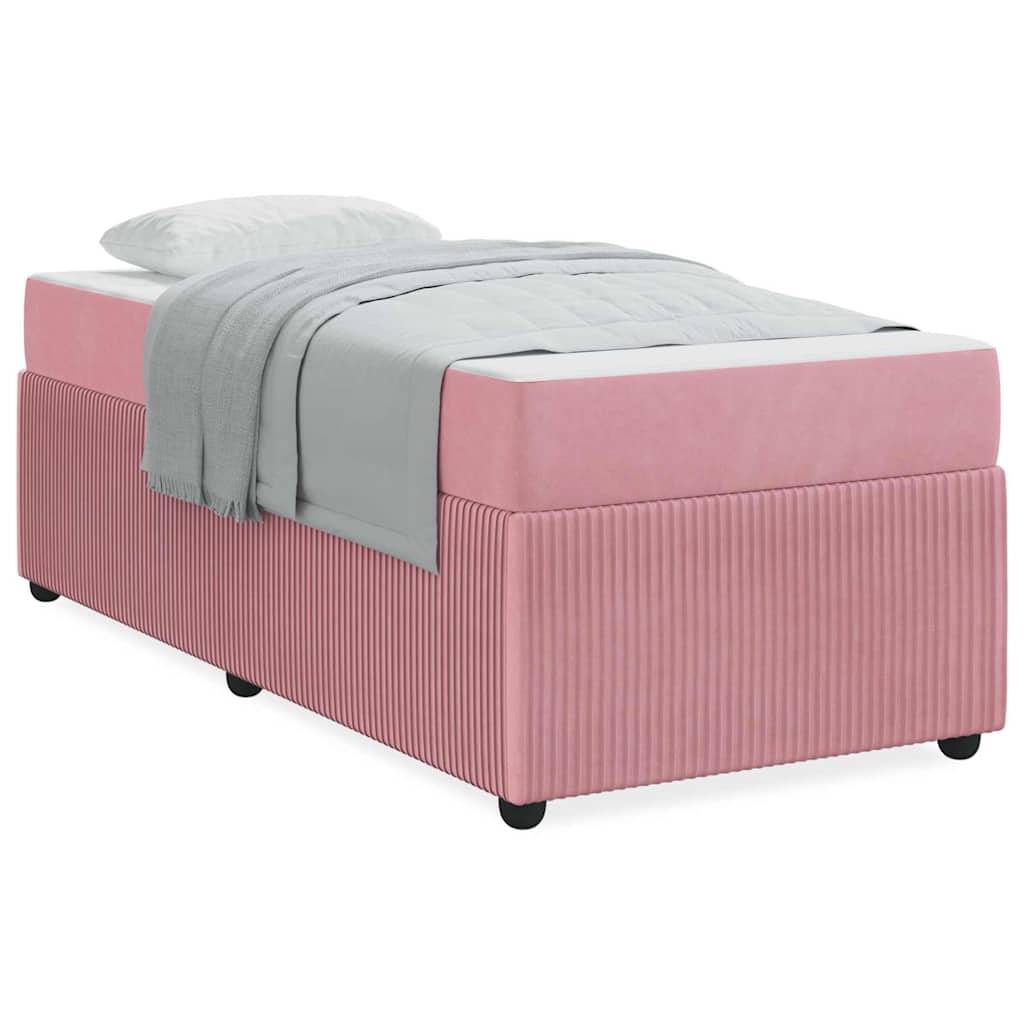 Struttura letto con materasso Rosa 100 x 200 cm Velluto