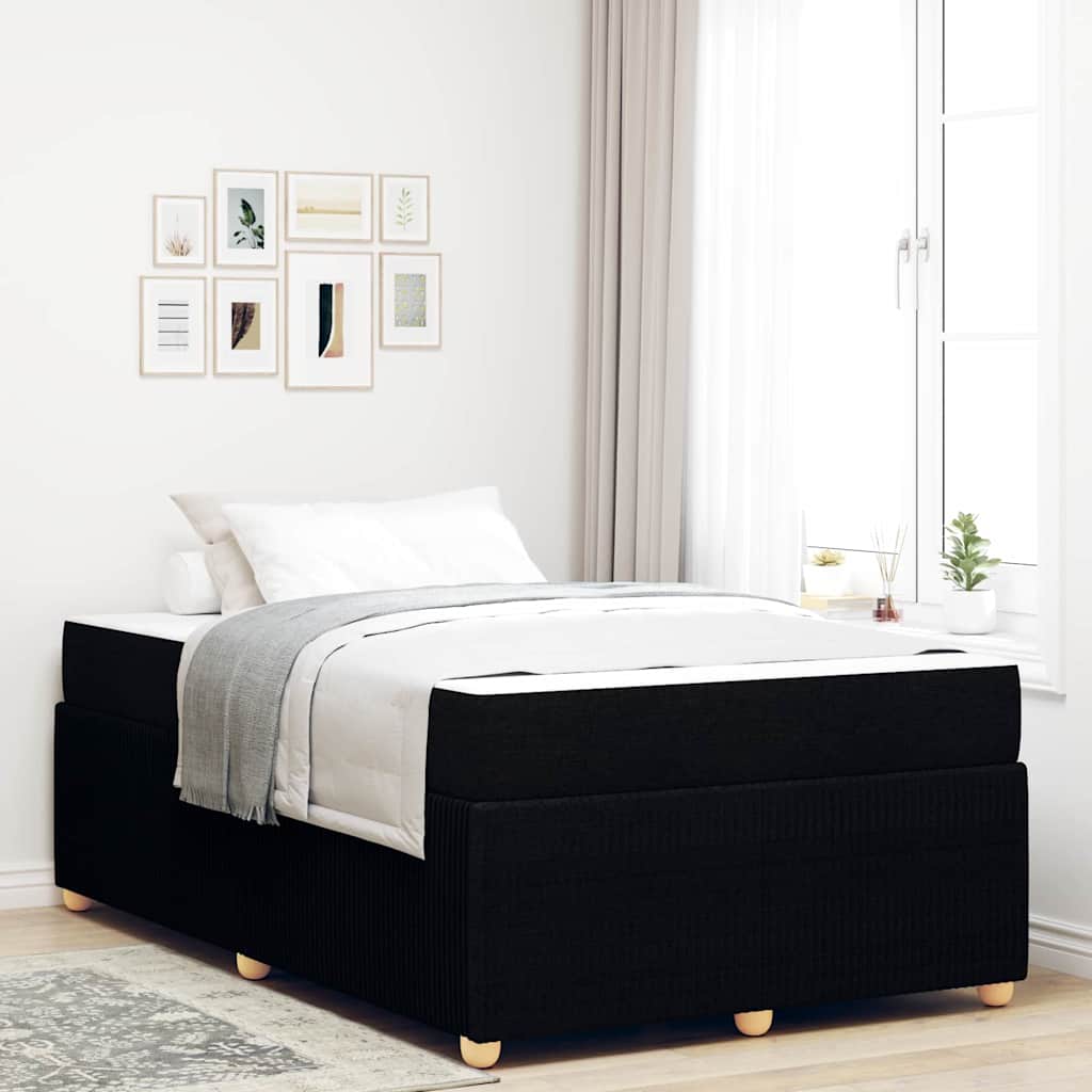 Struttura letto con materasso Nero 120 x 190 cm Tessuto