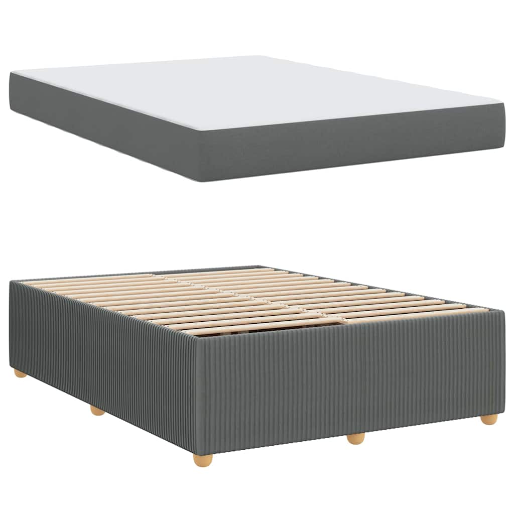 Struttura letto con materasso Grigio scuro 160 x 200 cm Tessuto