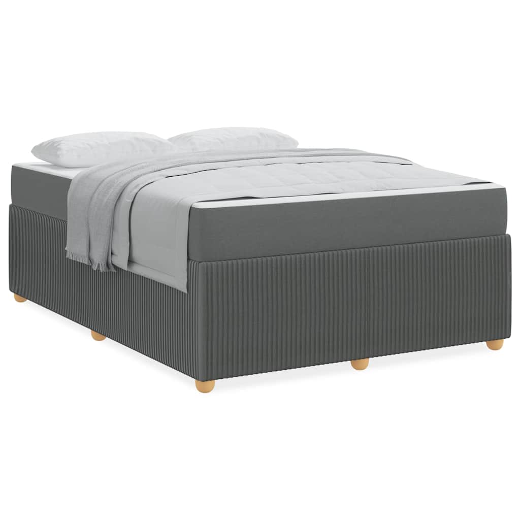 Struttura letto con materasso Grigio scuro 160 x 200 cm Tessuto