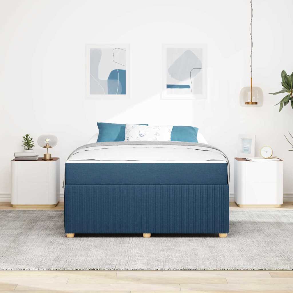 Struttura letto con materasso Blu 160 x 200 cm Tessuto