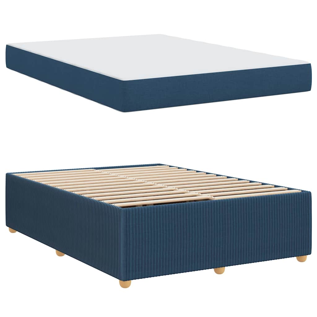 Struttura letto con materasso Blu 160 x 200 cm Tessuto