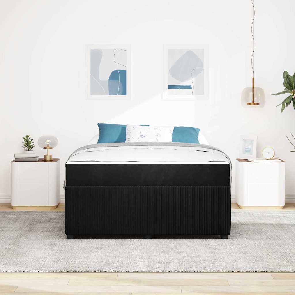 Struttura letto con materasso Nero 160 x 200 cm Velluto