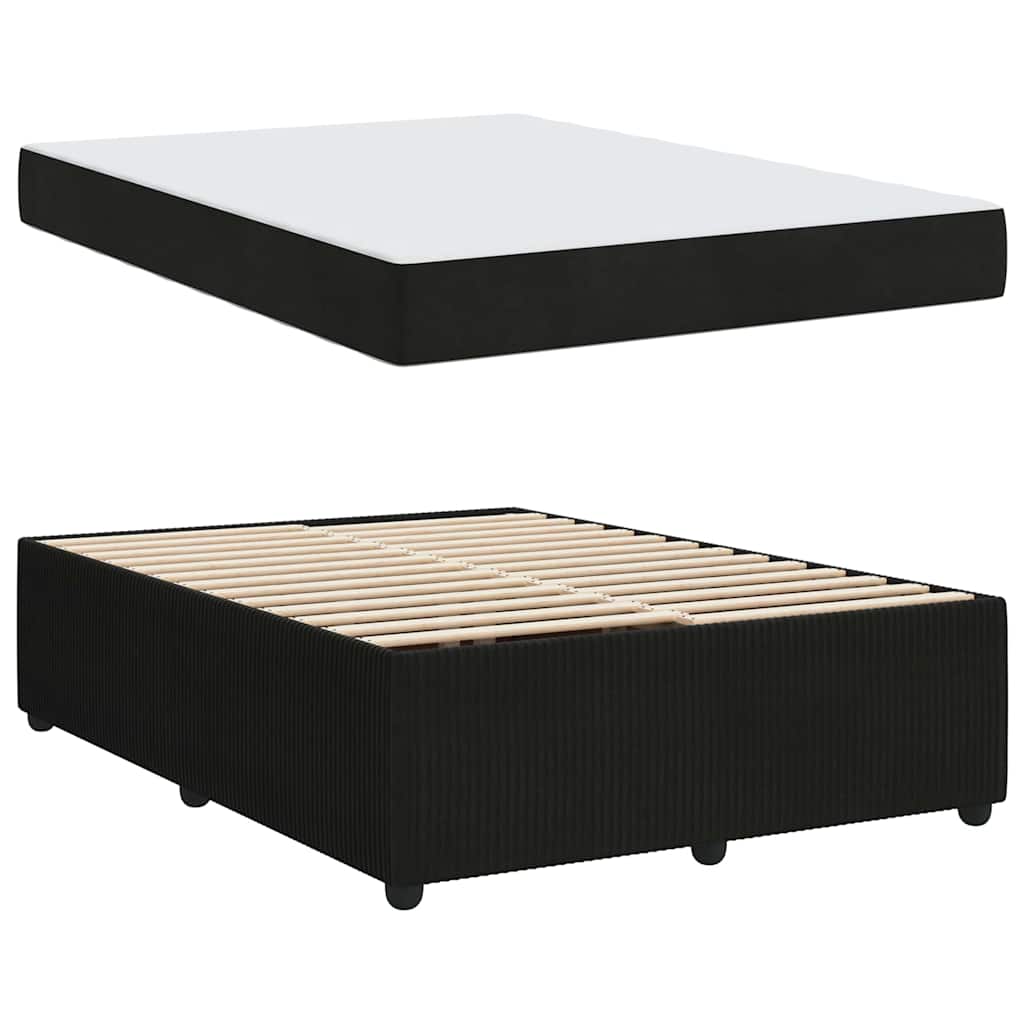Struttura letto con materasso Nero 160 x 200 cm Velluto