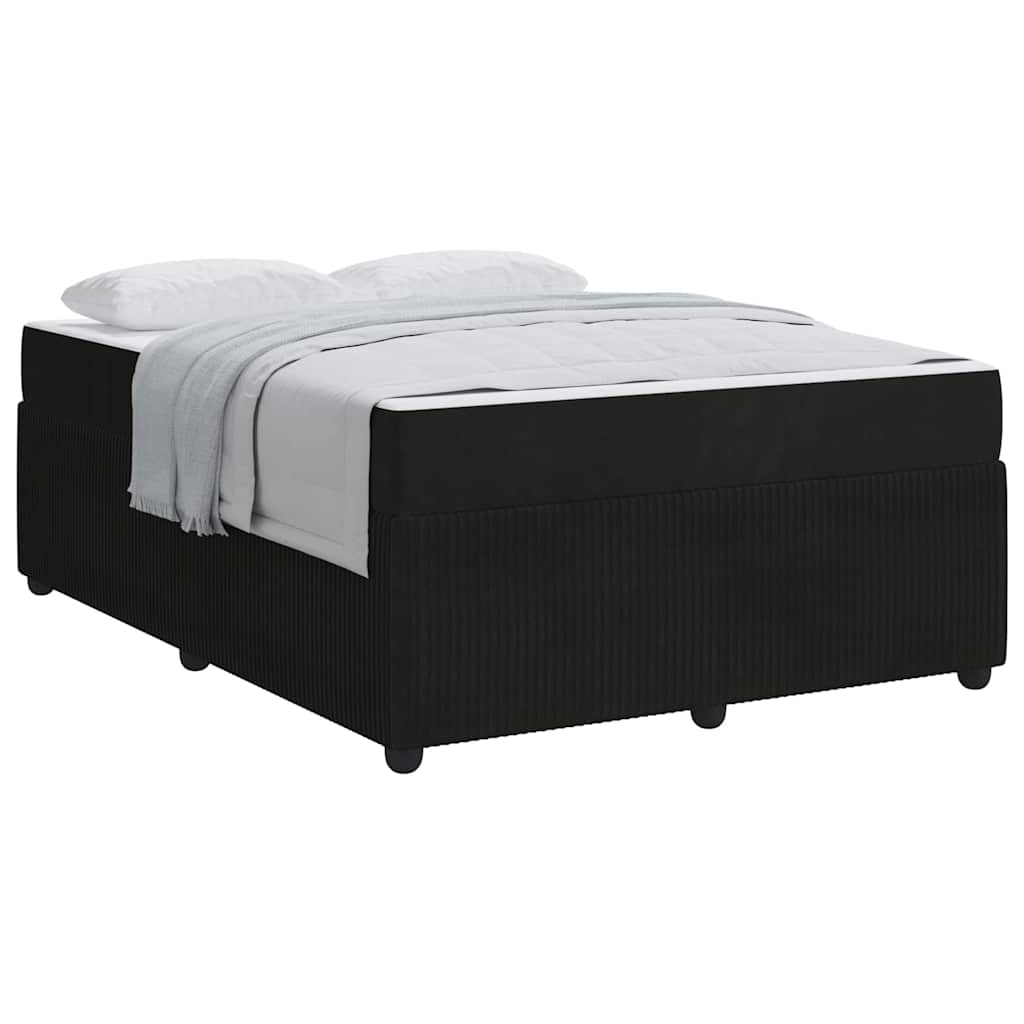 Struttura letto con materasso Nero 160 x 200 cm Velluto