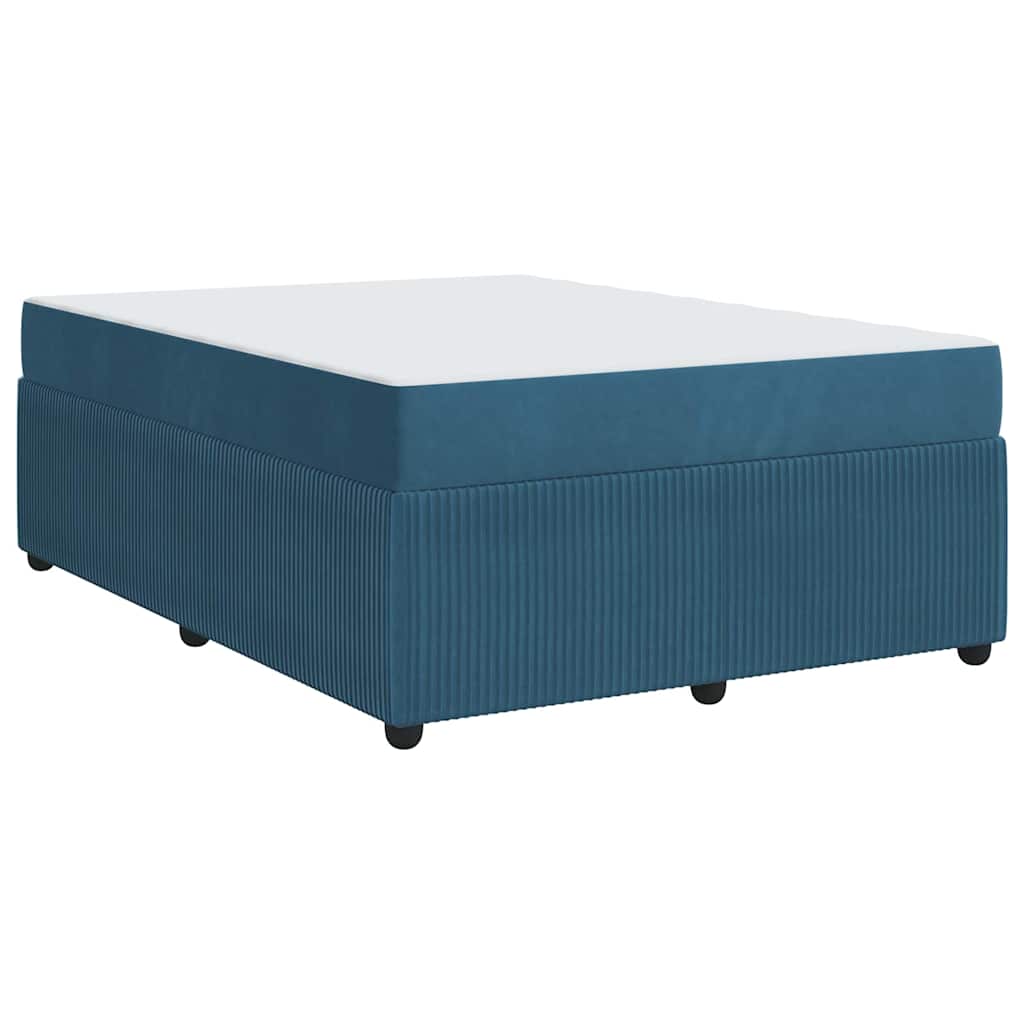 Struttura letto con materasso Blu 160 x 200 cm Velluto