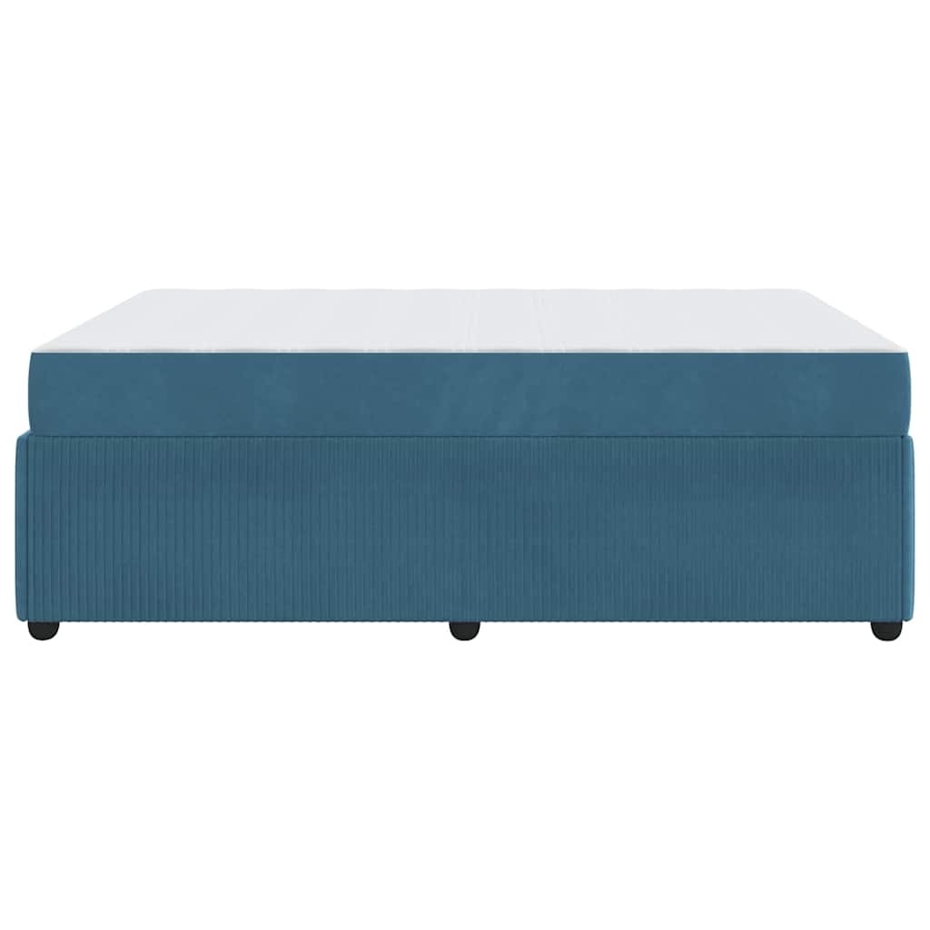 Struttura letto con materasso Blu 160 x 200 cm Velluto