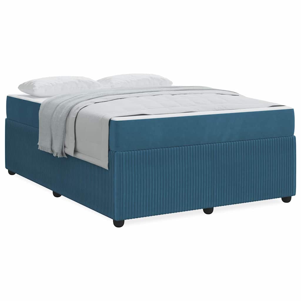 Struttura letto con materasso Blu 160 x 200 cm Velluto