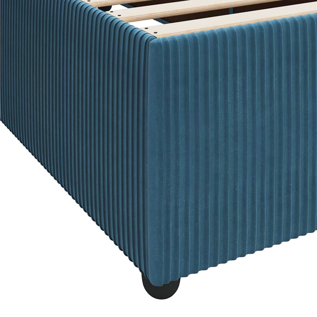 Struttura letto con materasso Blu 180 x 200 cm Velluto