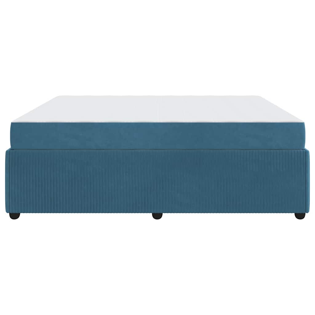 Struttura letto con materasso Blu 180 x 200 cm Velluto