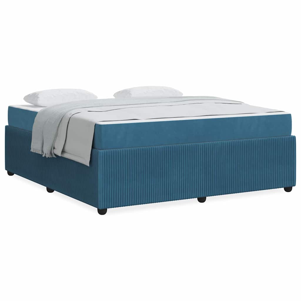 Struttura letto con materasso Blu 180 x 200 cm Velluto