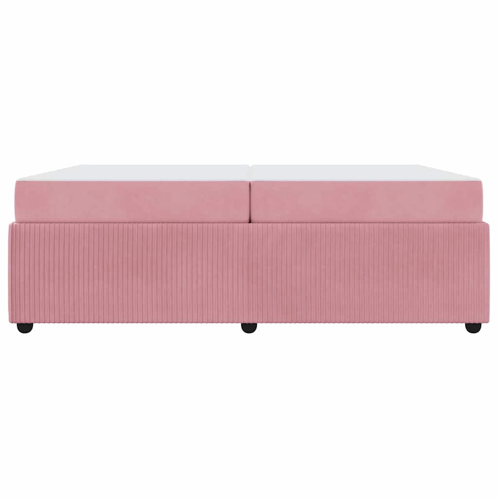Struttura letto con materasso Rosa 200 x 200 cm Velluto