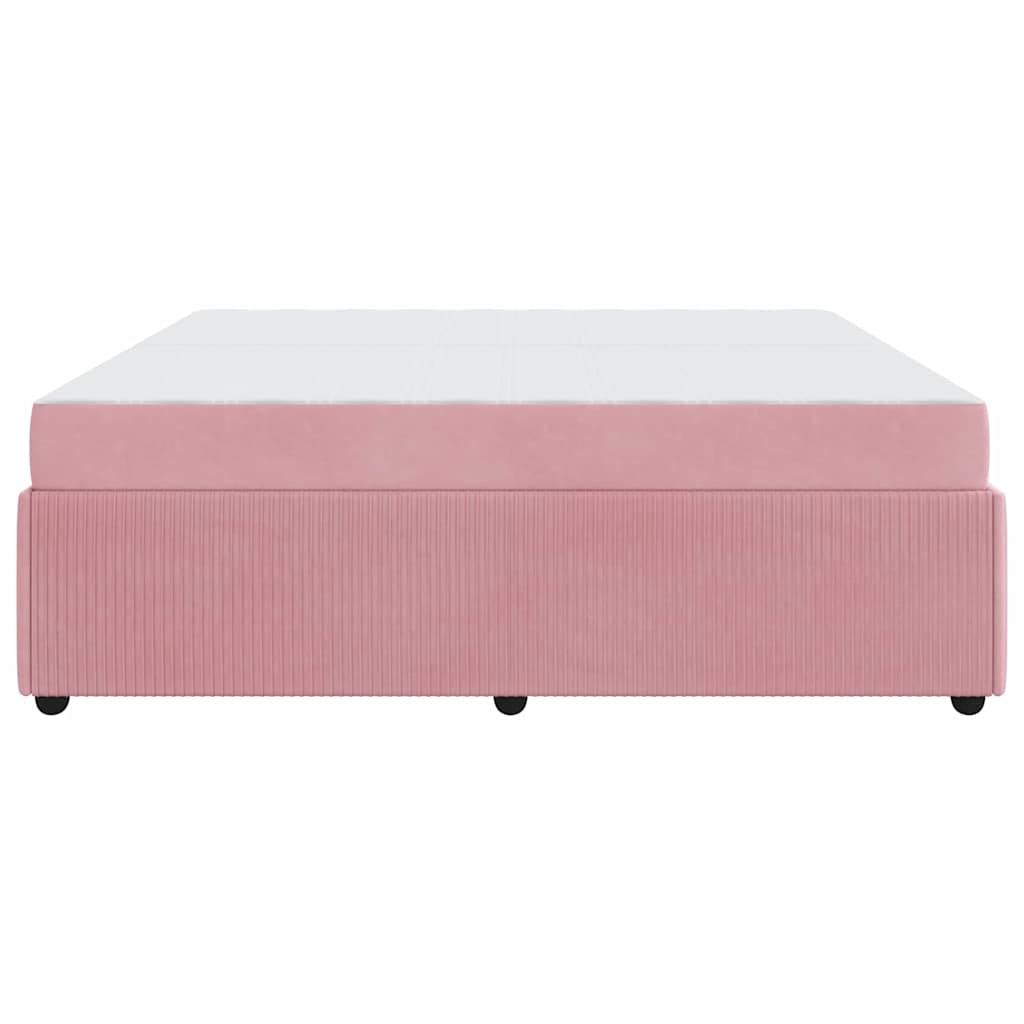Struttura letto con materasso Rosa 200 x 200 cm Velluto
