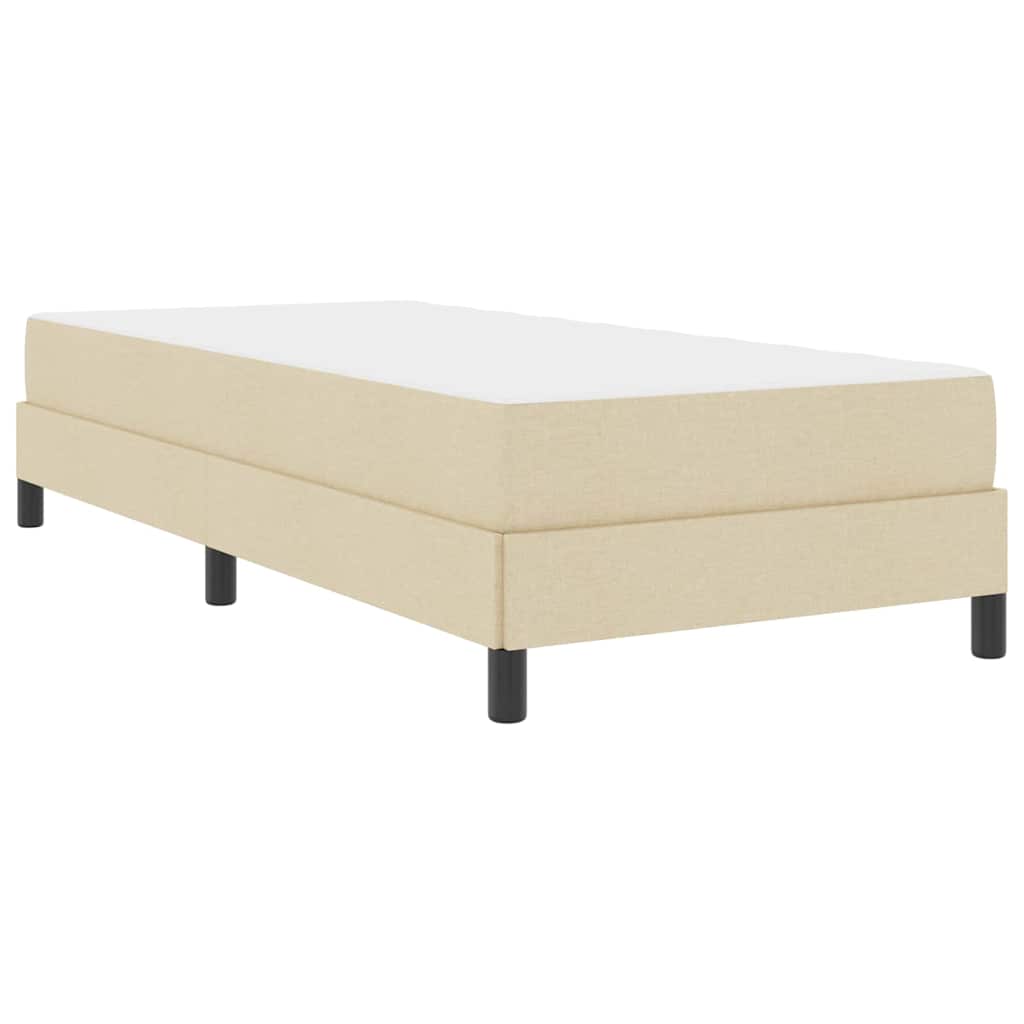 Letto a molle con materasso Crema 90 x 190 cm Tessuto