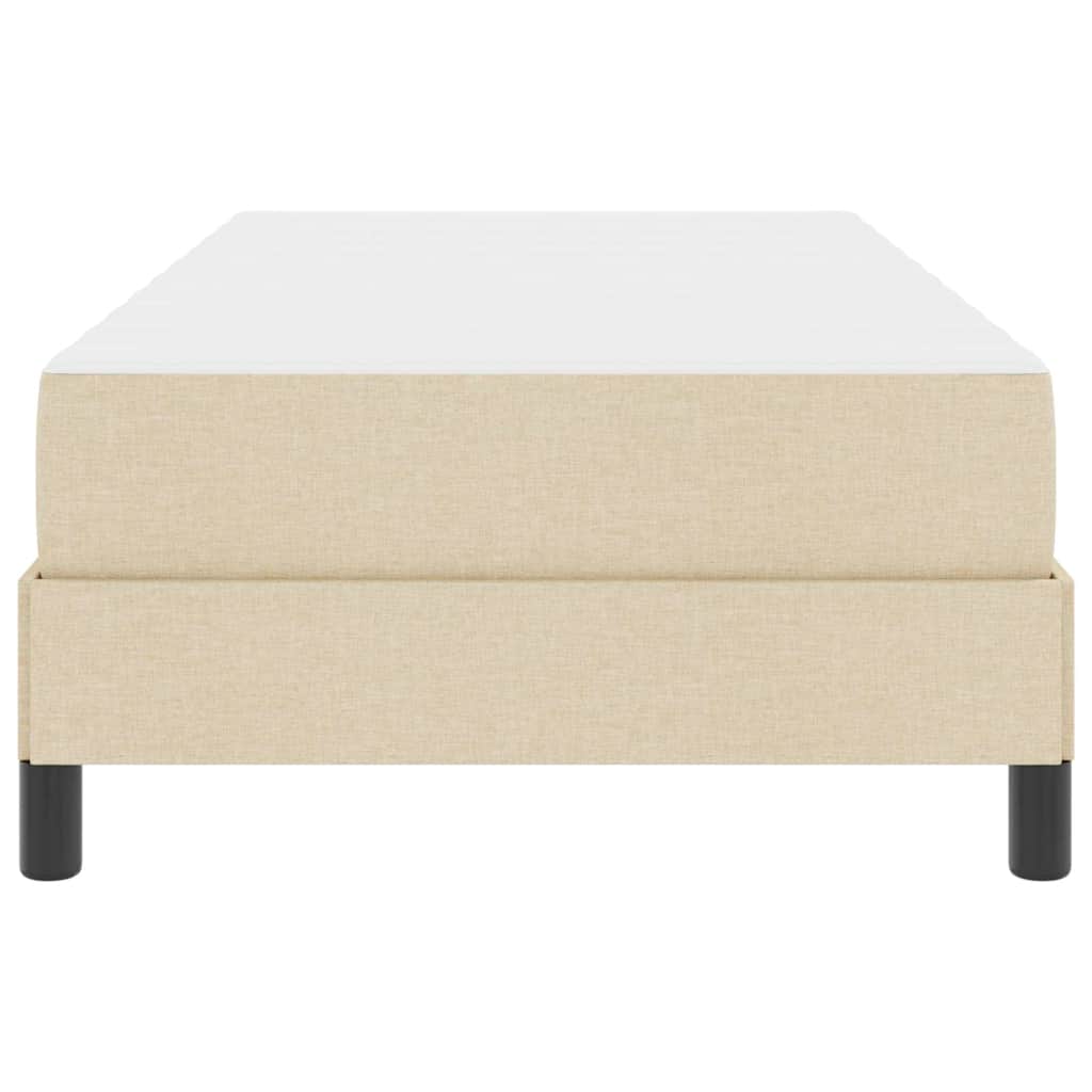 Letto a molle con materasso Crema 90 x 190 cm Tessuto