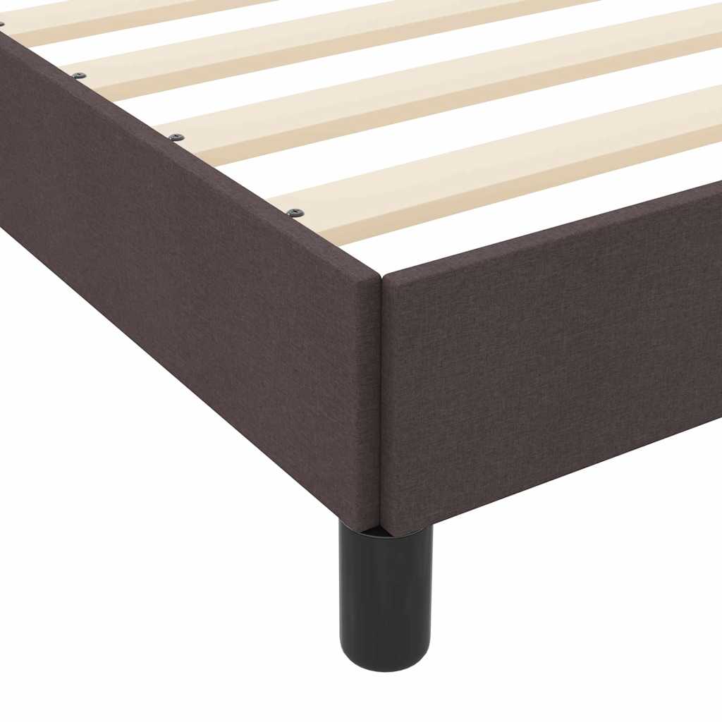 Letto a molle con materasso Marrone scuro 90 x 200 cm Tessuto