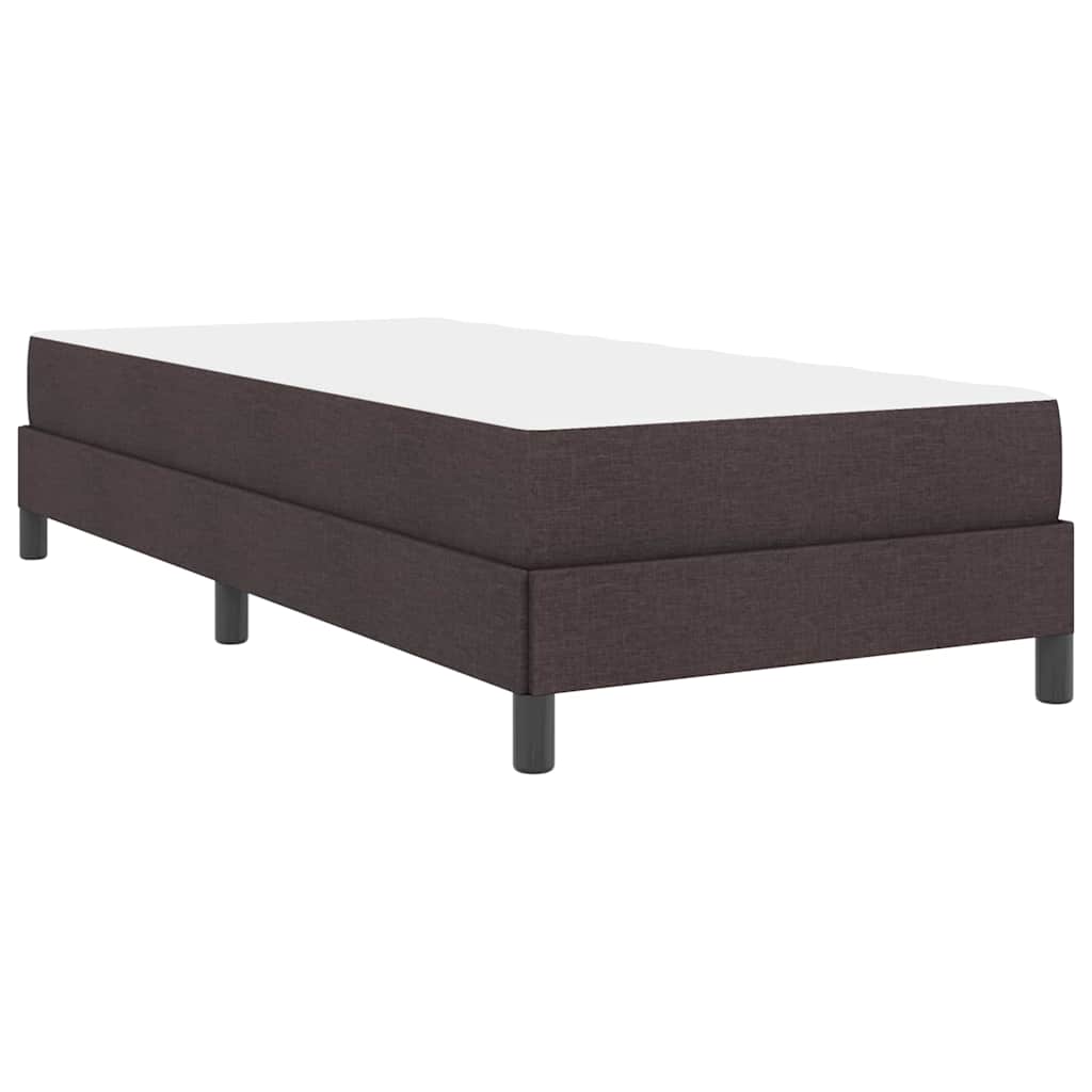 Letto a molle con materasso Marrone scuro 90 x 200 cm Tessuto