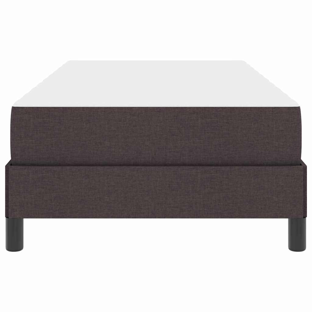 Letto a molle con materasso Marrone scuro 90 x 200 cm Tessuto