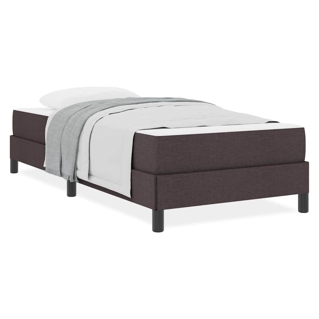 Letto a molle con materasso Marrone scuro 90 x 200 cm Tessuto