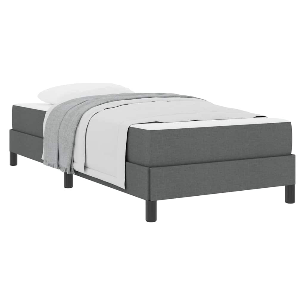 Letto a molle con materasso Grigio scuro 100 x 200 cm Tessuto