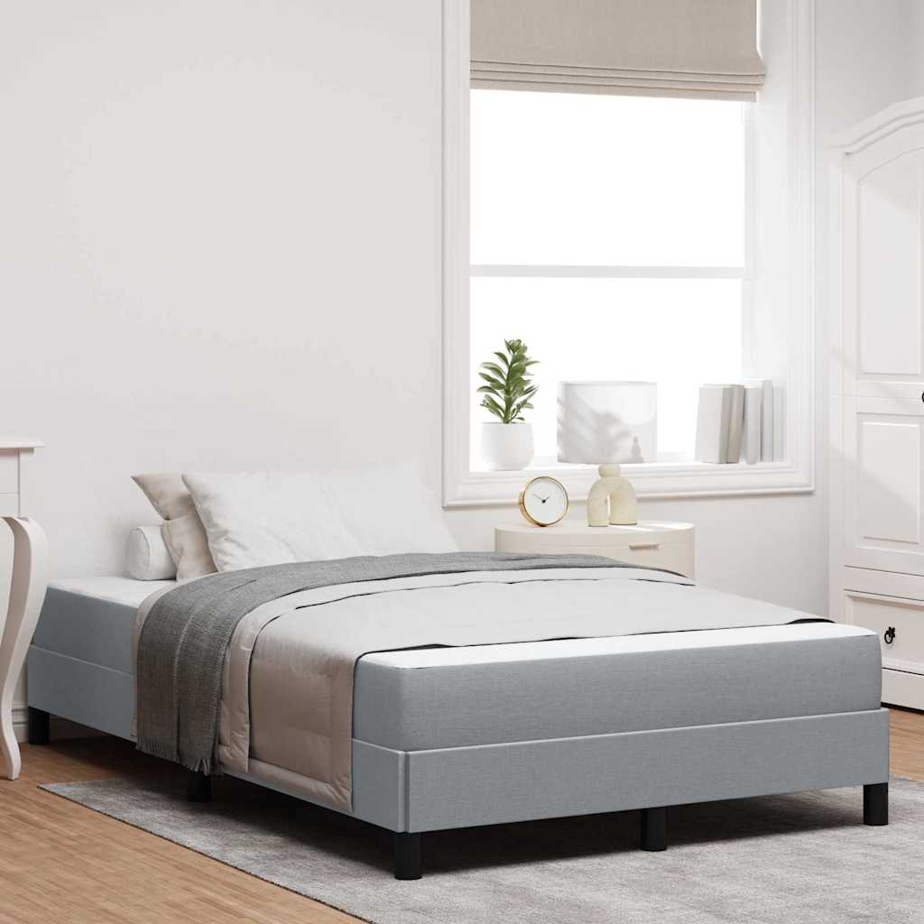 Letto a molle con materasso Grigio chiaro 120 x 200 cm Tessuto
