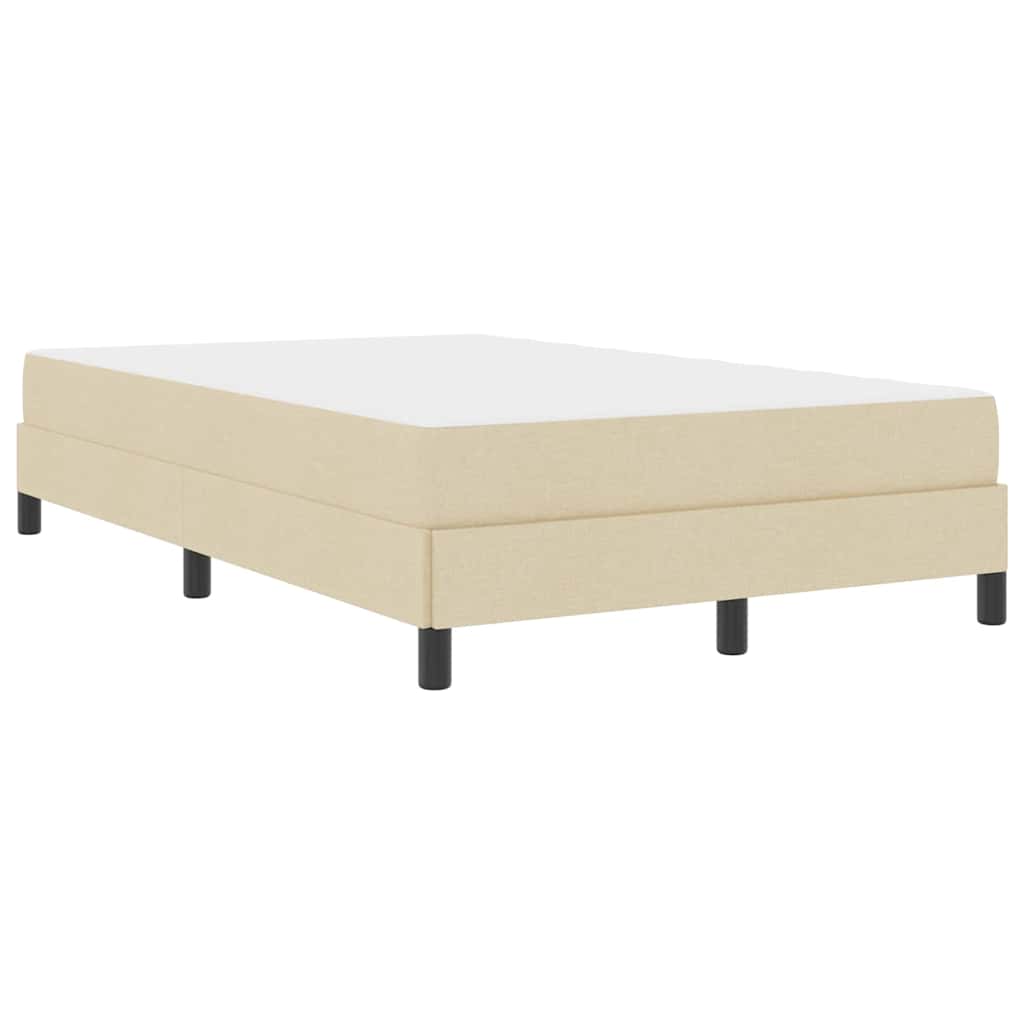 Letto a molle con materasso Crema 120 x 200 cm Tessuto