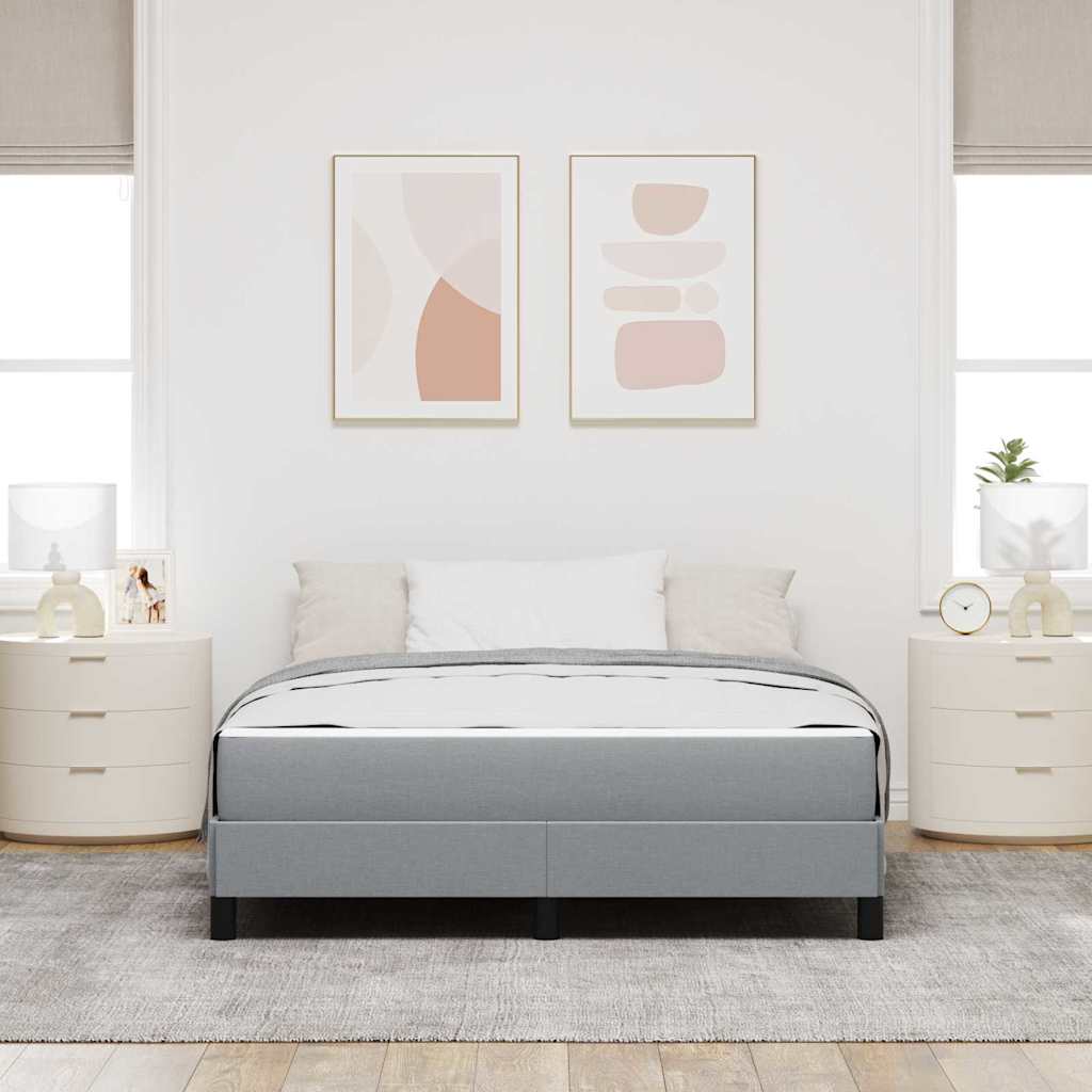 Letto a molle con materasso Grigio chiaro 140 x 200 cm Tessuto