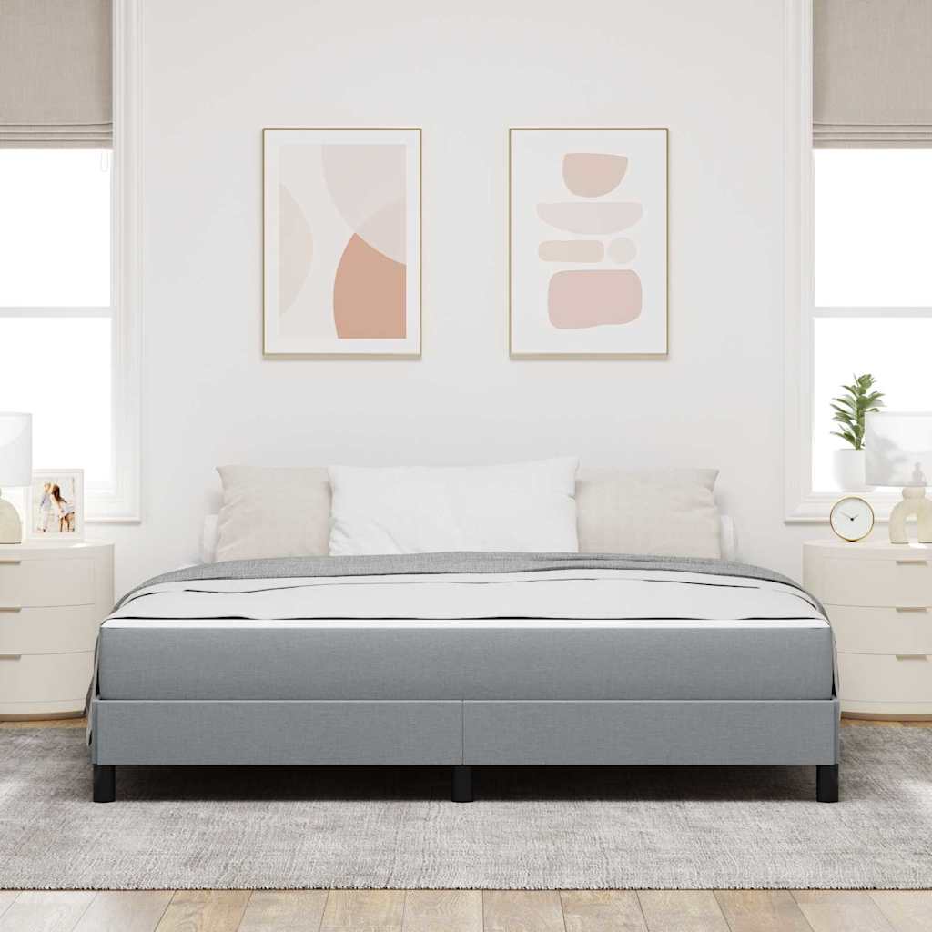 Letto a molle con materasso Grigio chiaro 180 x 200 cm Tessuto