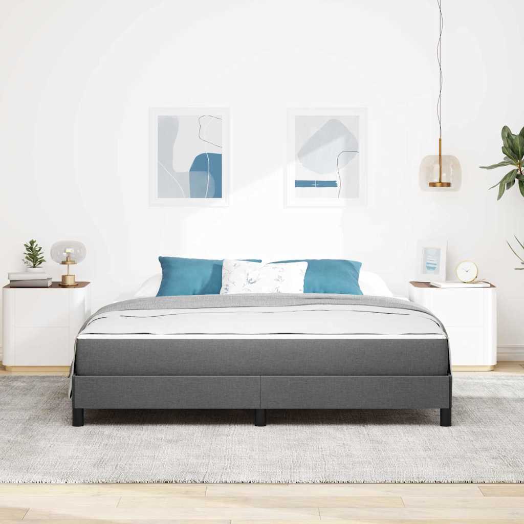Letto a molle con materasso Grigio scuro 180 x 200 cm Tessuto