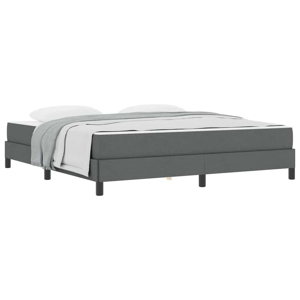 Letto a molle con materasso Grigio scuro 180 x 200 cm Tessuto