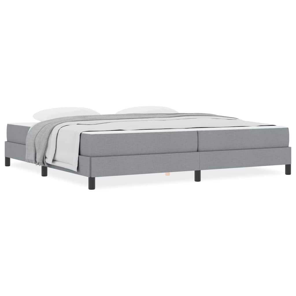 Letto a molle con materasso Grigio chiaro 200 x 200 cm Tessuto