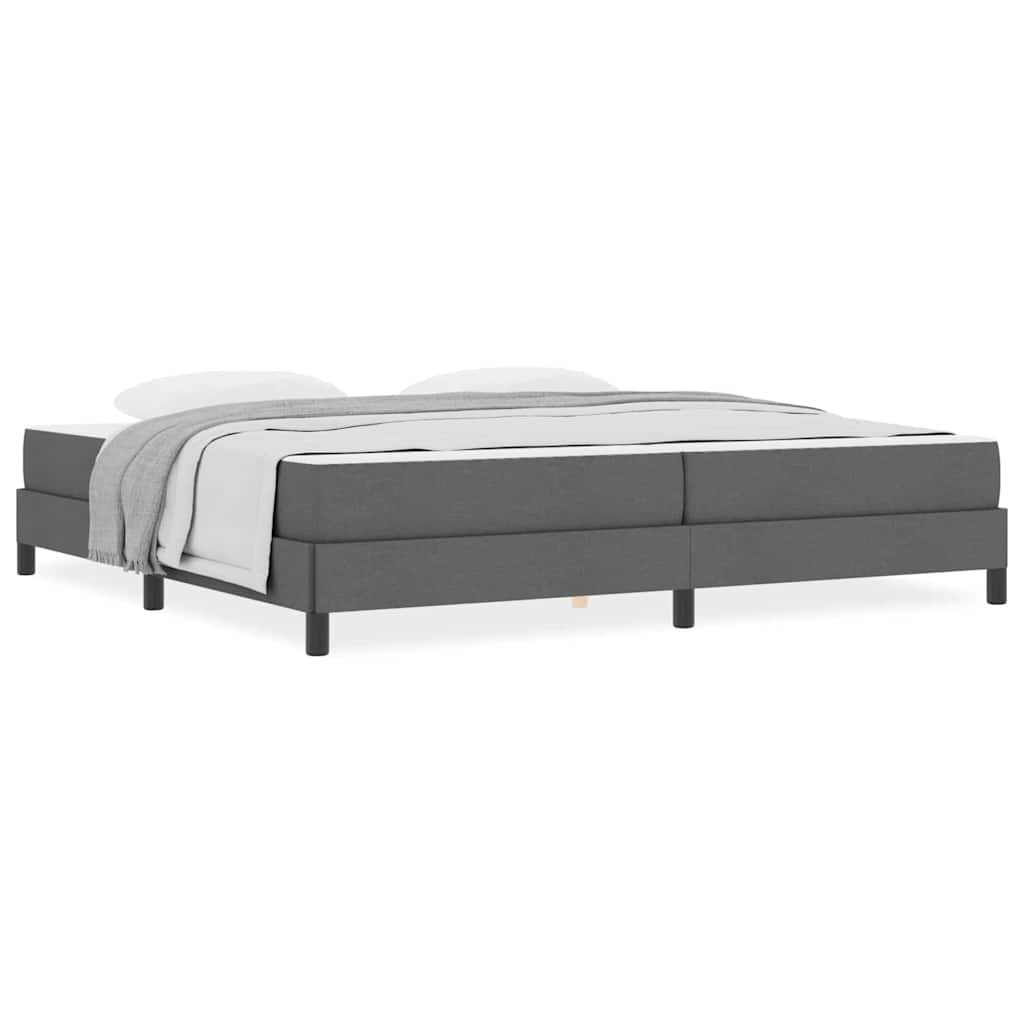 Letto a molle con materasso Grigio scuro 200 x 200 cm Tessuto