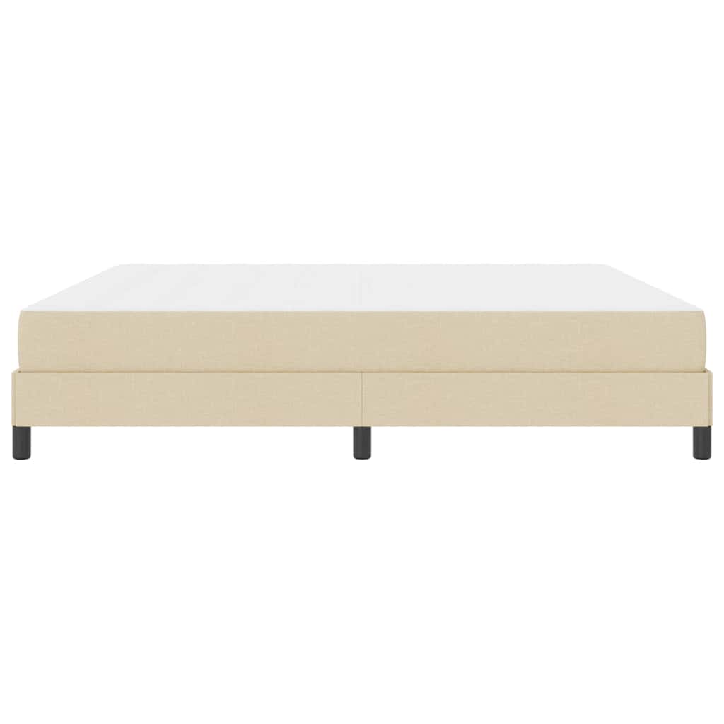 Letto a molle con materasso Crema 200 x 200 cm Tessuto