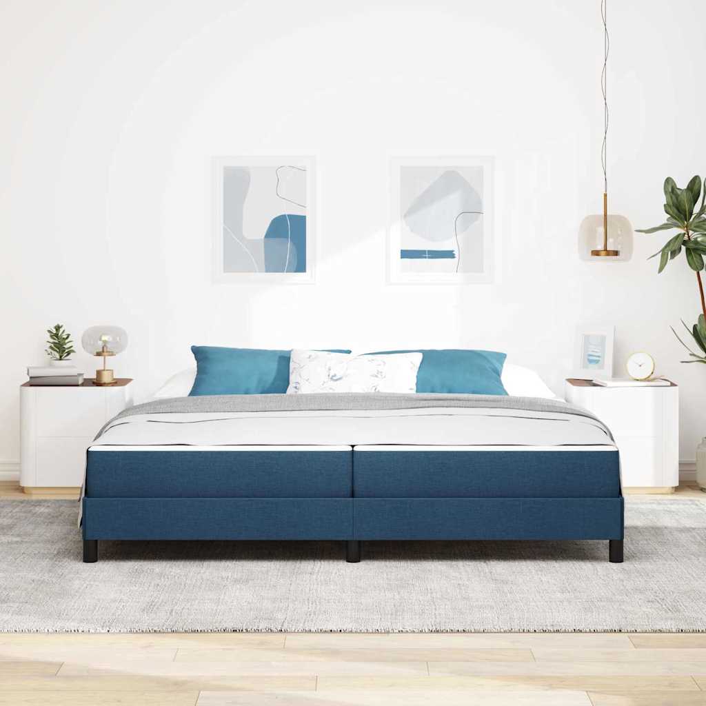 Letto a molle con materasso Blu 200 x 200 cm Tessuto