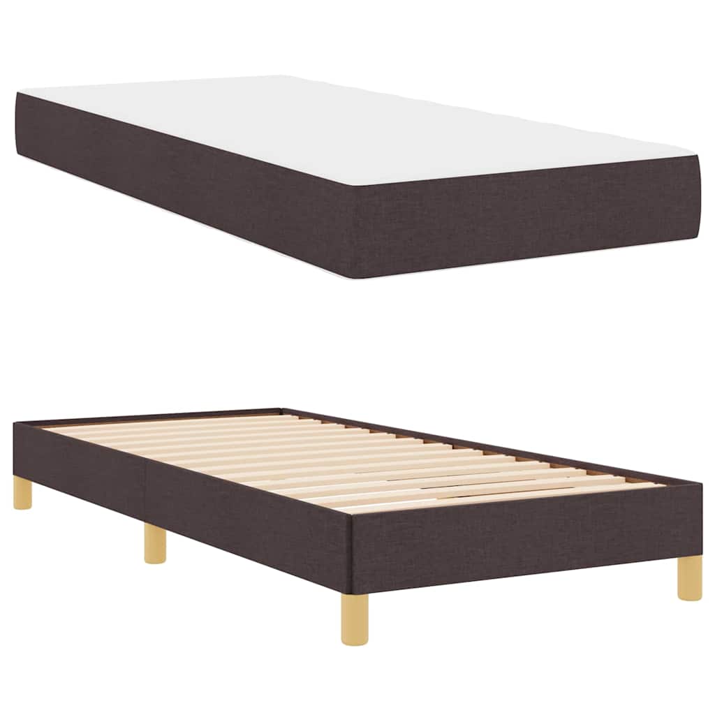Letto a molle Marrone 80 x 200 cm Tessuto, Legno ingegnerizzato