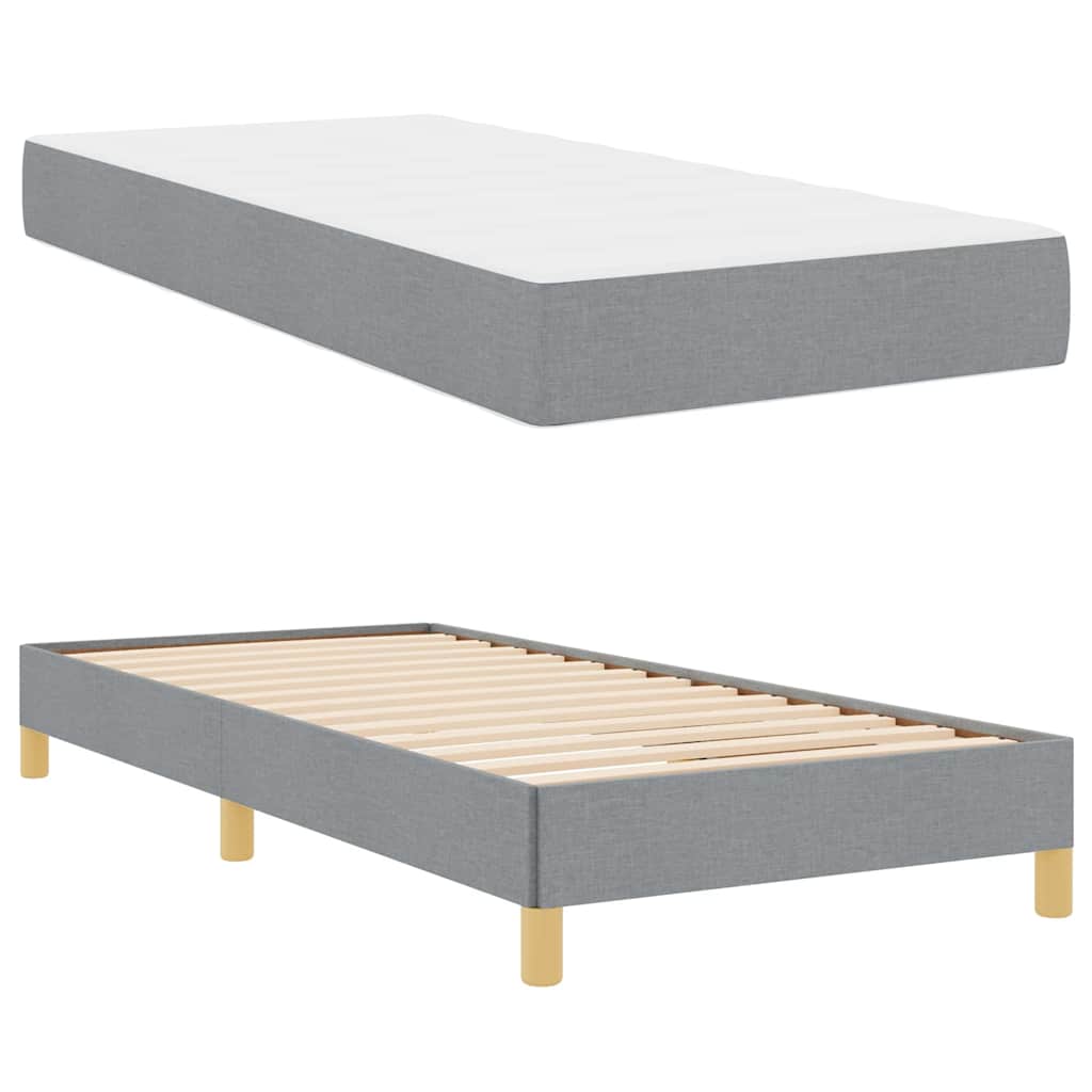 Letto a molle Grigio chiaro e Marrone 100 x 200 cm