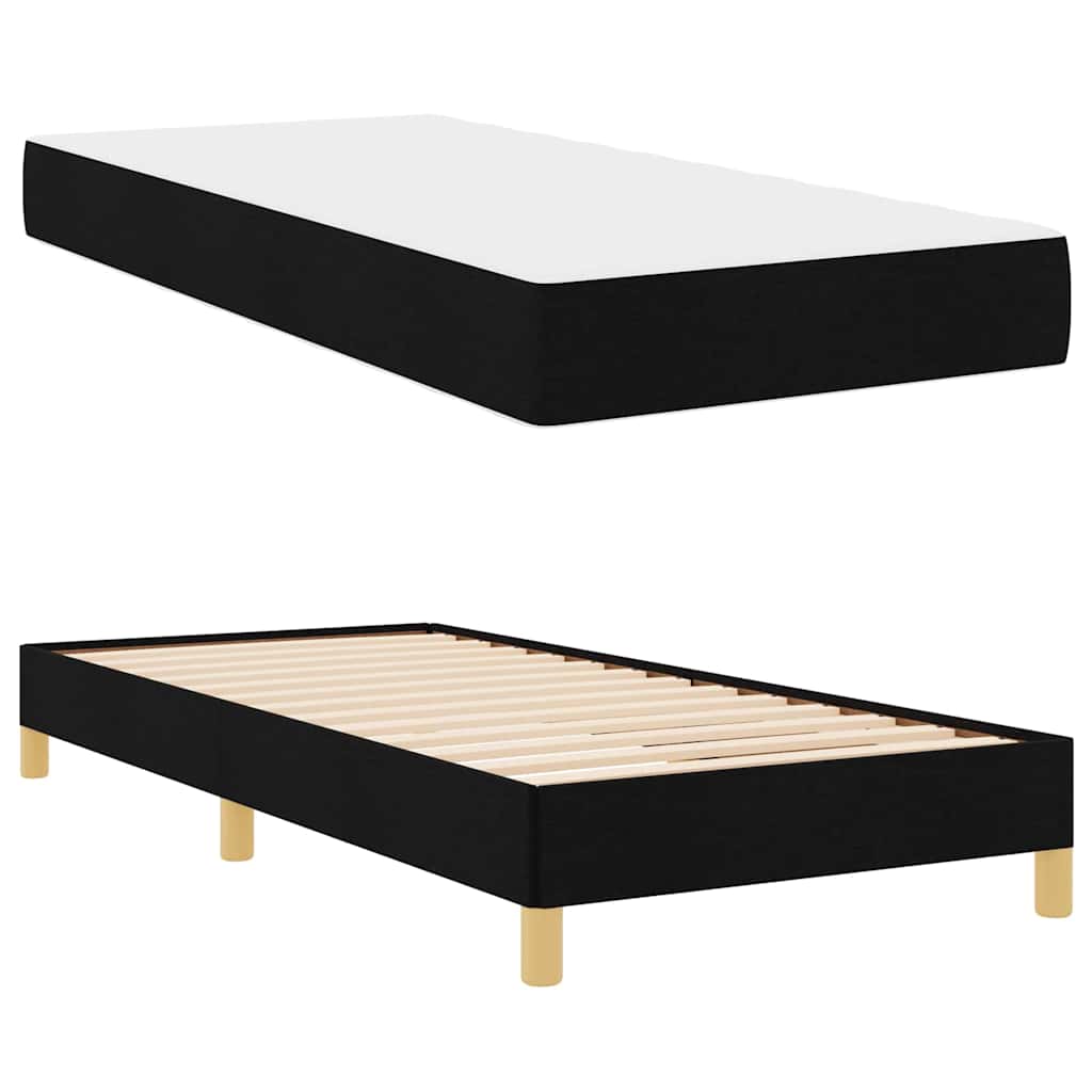 Letto a molle Nero e Marrone 100 x 200 cm