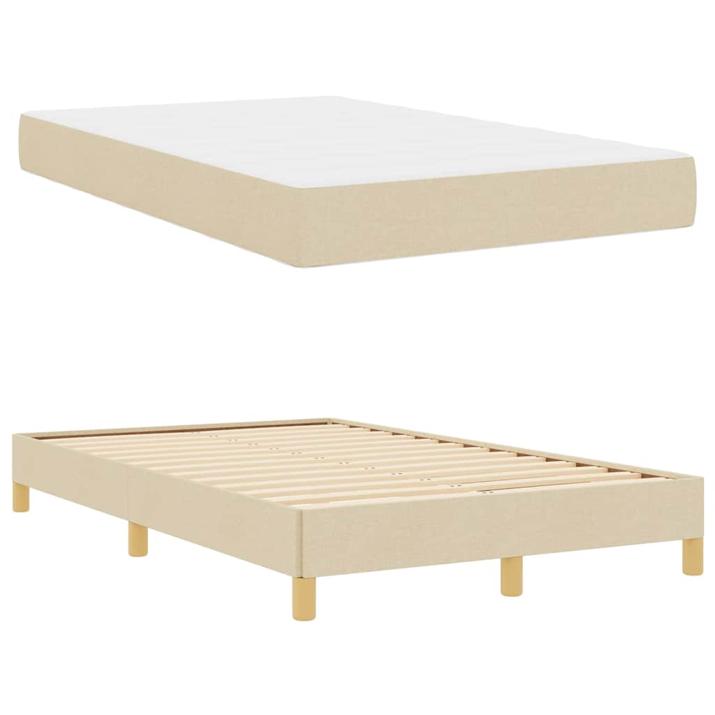Letto a molle Crema e Marrone 120 x 200 cm