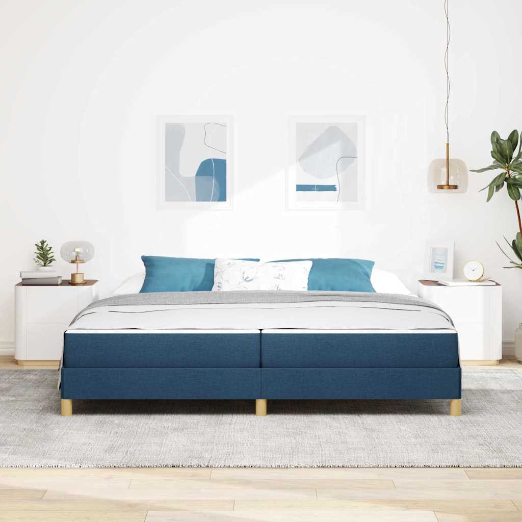 Letto a molle Blu e Marrone 200 x 200 cm