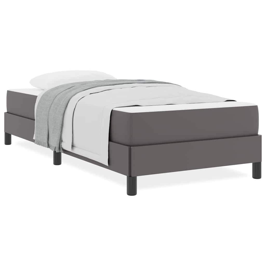 Letto con materasso Grigio 90 x 200 cm Pelle sintetica