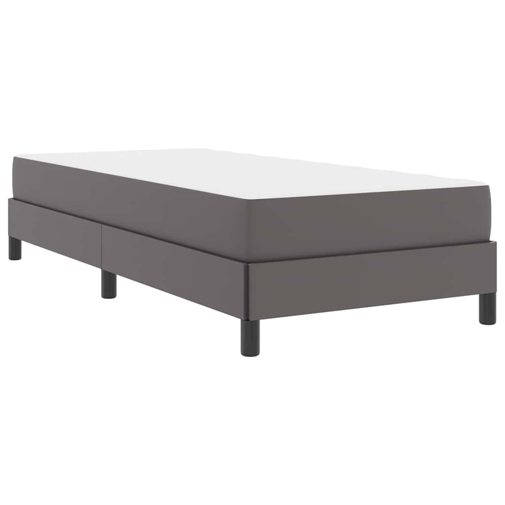 Letto con materasso Grigio 100 x 200 cm Pelle sintetica