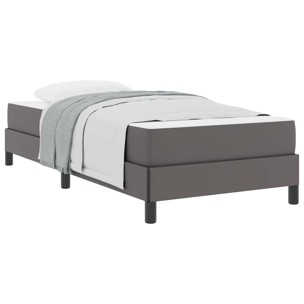 Letto con materasso Grigio 100 x 200 cm Pelle sintetica