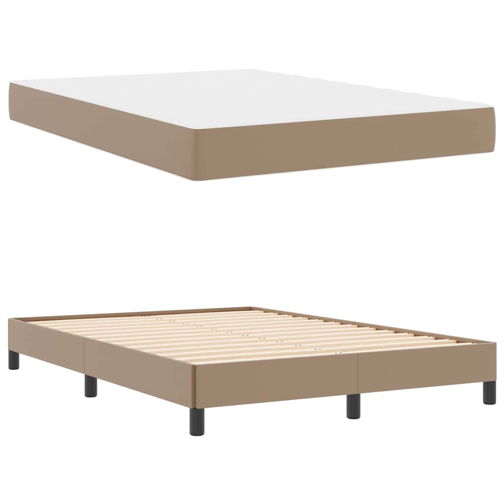 Letto con materasso Cappuccino 140 x 200 cm Pelle sintetica