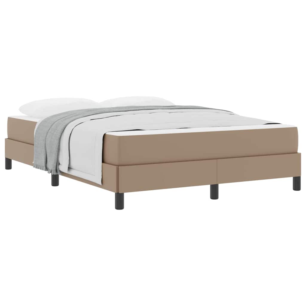 Letto con materasso Cappuccino 140 x 200 cm Pelle sintetica