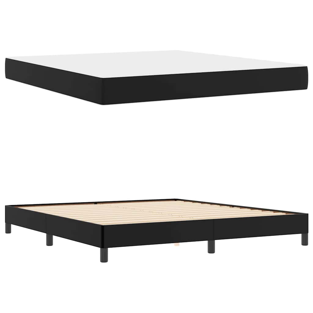 Letto con materasso Nero 180 x 200 cm Pelle sintetica