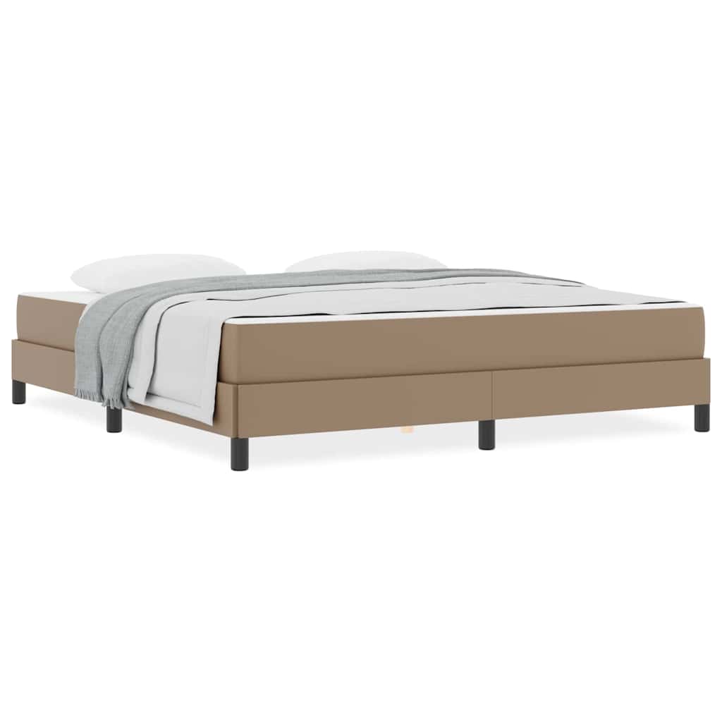 Letto con materasso Cappuccino 180 x 200 cm Pelle sintetica