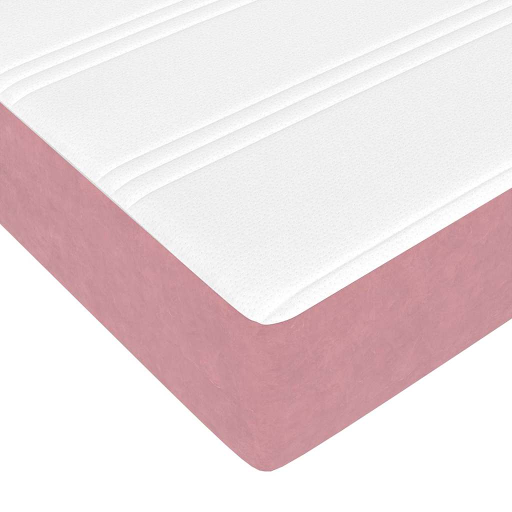 Letto box spring con materasso Rosa 80 x 200 cm Velluto